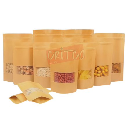 (23X33)cm Window Zip Lock Pouch-Kraft