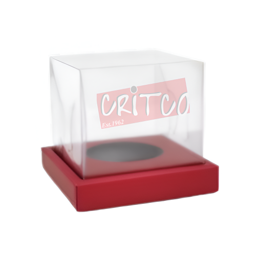 Single Cup Cake Box-Clear Red Base (𝐩𝐫𝐞 𝐨𝐫𝐝𝐞𝐫𝐬...
