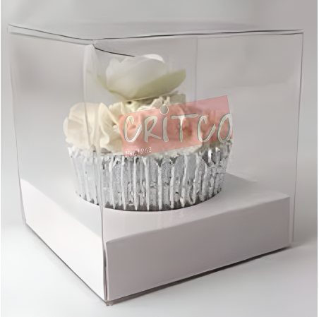 Single Cup Cake Box-Clear White Base (𝐩𝐫𝐞 𝐨𝐫𝐝𝐞𝐫𝐬 𝐨𝐧𝐥𝐲!)
