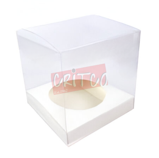 Single Cup Cake Box-Clear White Base (𝐩𝐫𝐞...