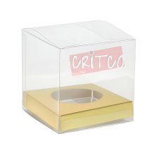 Single Cup Cake Box-Clear Gold Base (𝐩𝐫𝐞 𝐨𝐫𝐝𝐞𝐫𝐬 𝐨𝐧𝐥𝐲!)