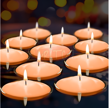 Oval Floating Candle-Beige