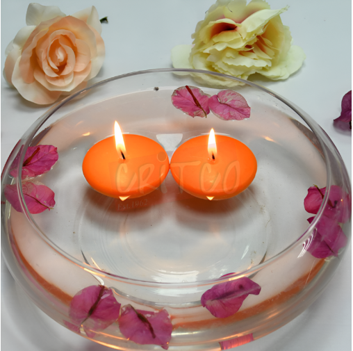 Oval Floating Candles-Orange