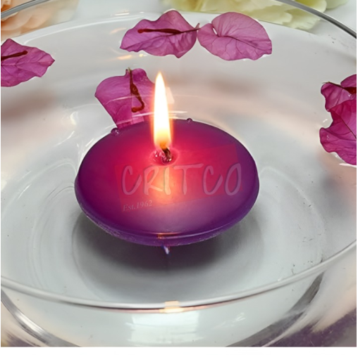 Oval Floating Candle-Purple