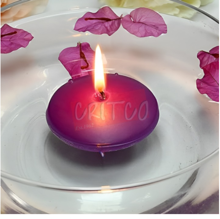 Oval Floating Candle-Purple