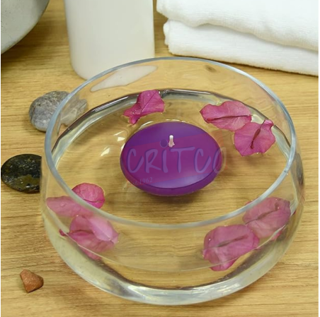 Oval Floating Candle-Purple