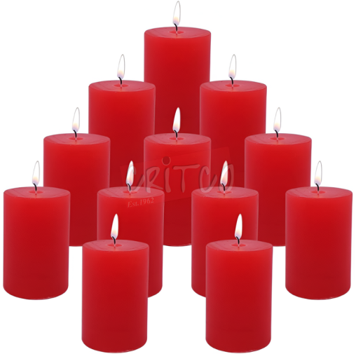 2X3 Pillar Candle-Flat Top-Red