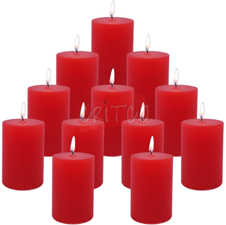 2X3 Pillar Candle-Flat Top-Red