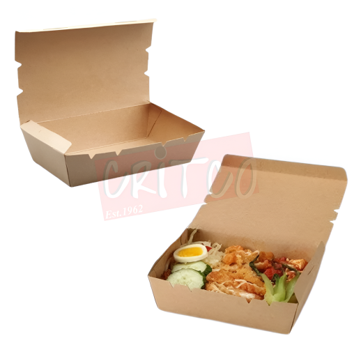 1200ml Paper Lunch Box-Kraft