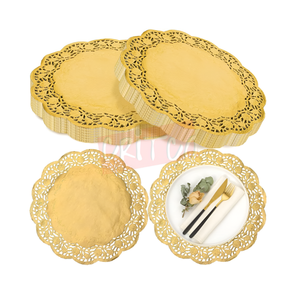 Paper Mat Classy 8.5 inch Paper Mat-Gold-RND-12
