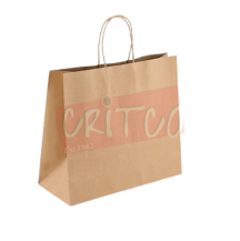 11.5x12x5.5inch Kraft Food Bag Bottom Gazette W/Handle