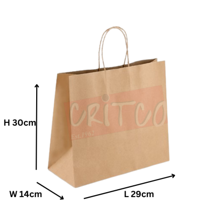 11.5x12x5.5inch Kraft Food Bag Bottom Gazette W/Handle