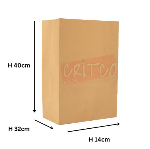 40x32x14cm Kraft food Bag Bottom Gazette