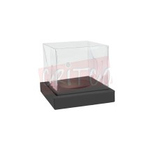 Single Cup Cake Box-Clear Black Base (𝐩𝐫𝐞 𝐨𝐫𝐝𝐞𝐫𝐬 𝐨𝐧𝐥𝐲!)