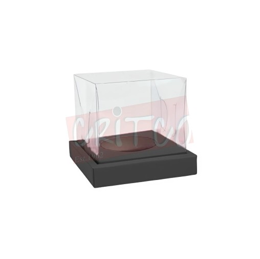 Single Cup Cake Box-Clear Black Base (𝐩𝐫𝐞...