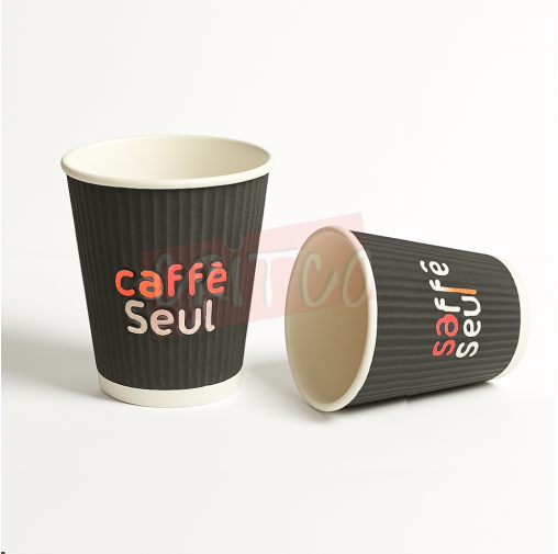 TK-8oz (250ml) Ripple Cup Black without lid