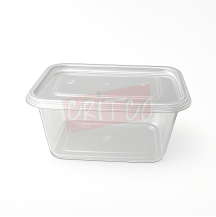 1000ml PP Container With Lid Clear Rectangle