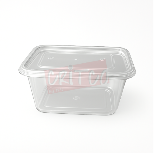 1000ml PP Container With Lid Clear Rectangle