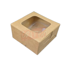Single Brownie Box Brown With Window 3x3x1.5inch