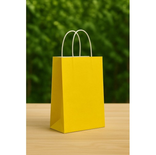10.5x8x3.5inch Yellow Gift Bag