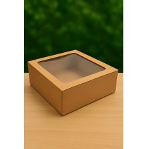10x10x4 Window Kraft Corrugated Cake box