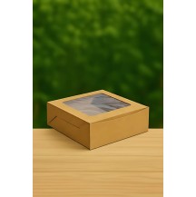 14x14x4 Window Kraft Corrugated Cake box