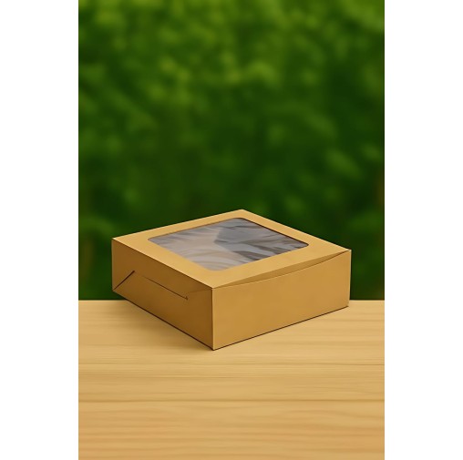 14x14x4 Window Kraft Corrugated Cake box