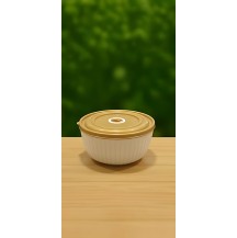 Plastic Storage Container Round Large with gold lid