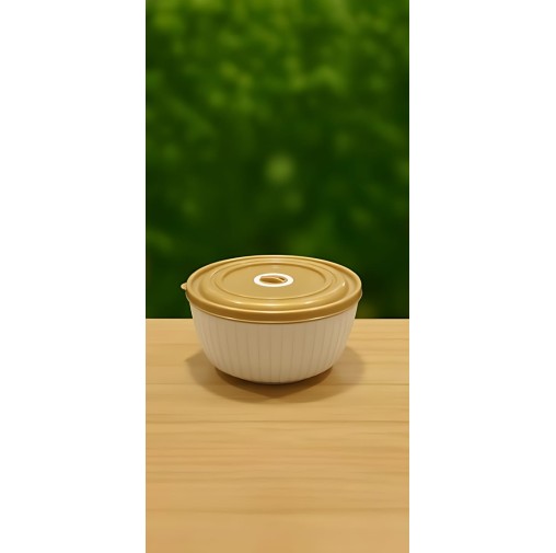 Plastic Storage Container Round Large with gold...