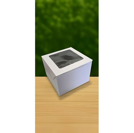 8.5x8.5x6inch Window White Cake box