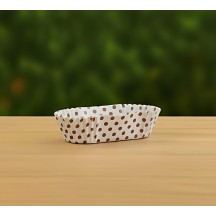 Éclair Liners White With Brown Polka Dots (Pack of 50pcs)