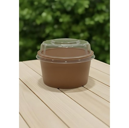 200ml Kraft Paper Tub With Half dome lid (Pack...