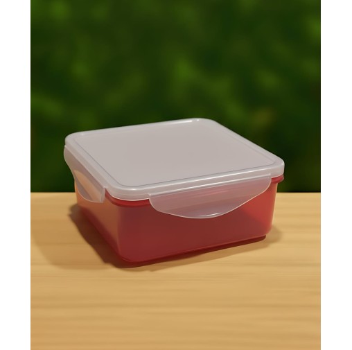 (SQ) 850ml Kids Lunch Box Square Red Colour