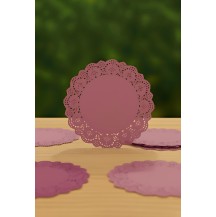 7.5inch Paper Mat Round Pink  (Pack of 12pcs)