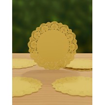 7.5inch Paper Mat Round Yellow  (Pack of 12pcs)