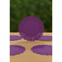 5.5inch Paper Mat Round Purple (Pack of 12pcs)