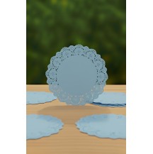 6.5inch Paper Mat Round Light Blue (Pack of 12pcs)