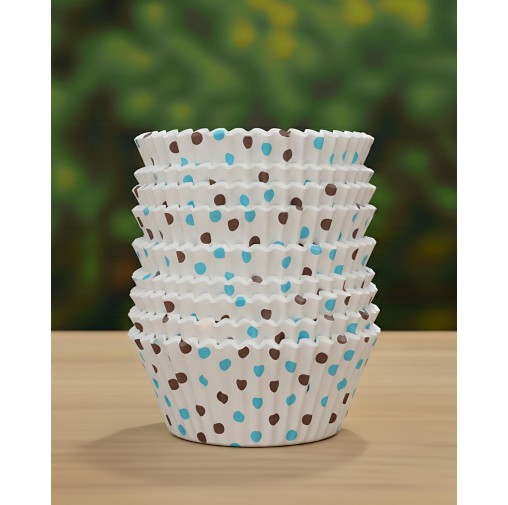 6cm Cup Cake Liners Printed Design Brown and...