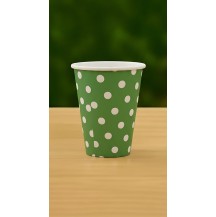 TK-200ml Polka Dot Paper cup Light Green (Pack of 25pcs)