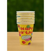 TK-200ml Happy Birthday Printed cups (Pack of 25pcs)