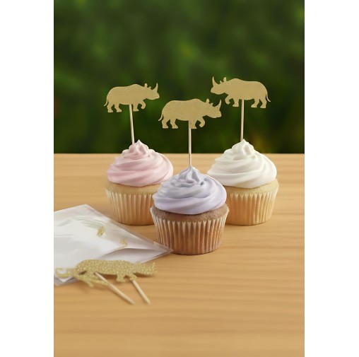 Cup cake toppers- Rino Glitter (12pcs pack)