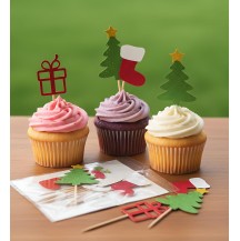 Cup cake toppers- Christmas  (12pcs pack)