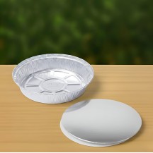430ml aluminium container with lid round Pack of 10pcs