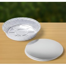 750ml aluminium container with lid round Pack of 10pcs