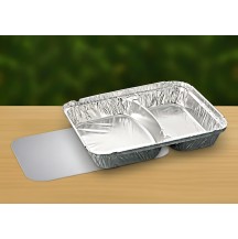 1000ml 2 compartment aluminium container with lid  Pack...