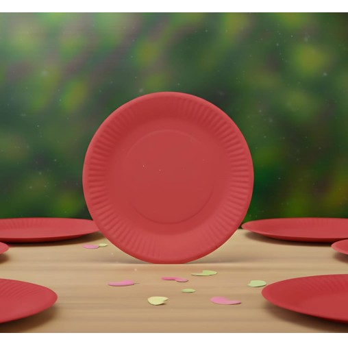 7 inch Solid Red Paper Plate (Pack of 10pcs)