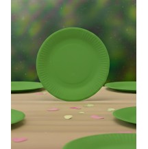 7inch Solid Green Paper Plate (Pack of 10pcs)