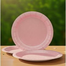 9 inch Light Pink Shine Paper Plate (Pack of 10pcs)