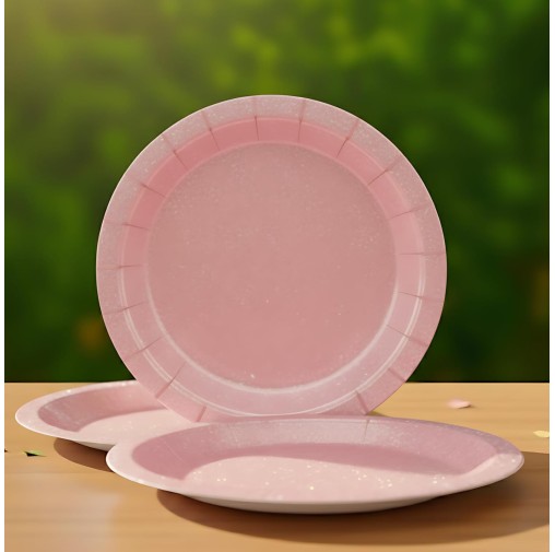 9 inch Light Pink Shine Paper Plate (Pack of...