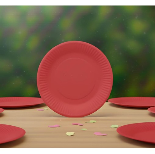 9 inch Solid Red Paper Plate (Pack of 10pcs)
